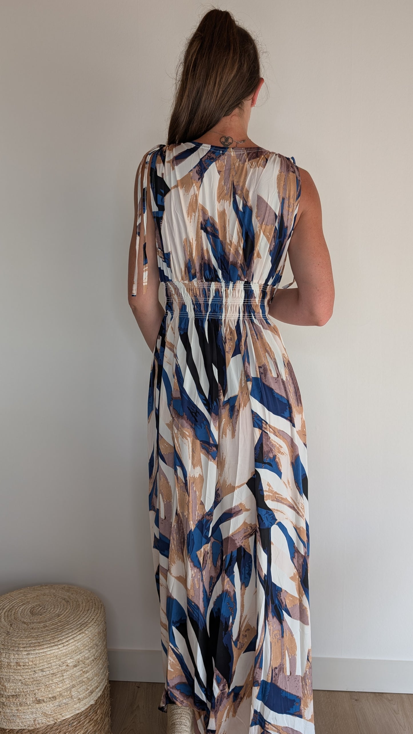 Robe Malya Marron/Bleu marine