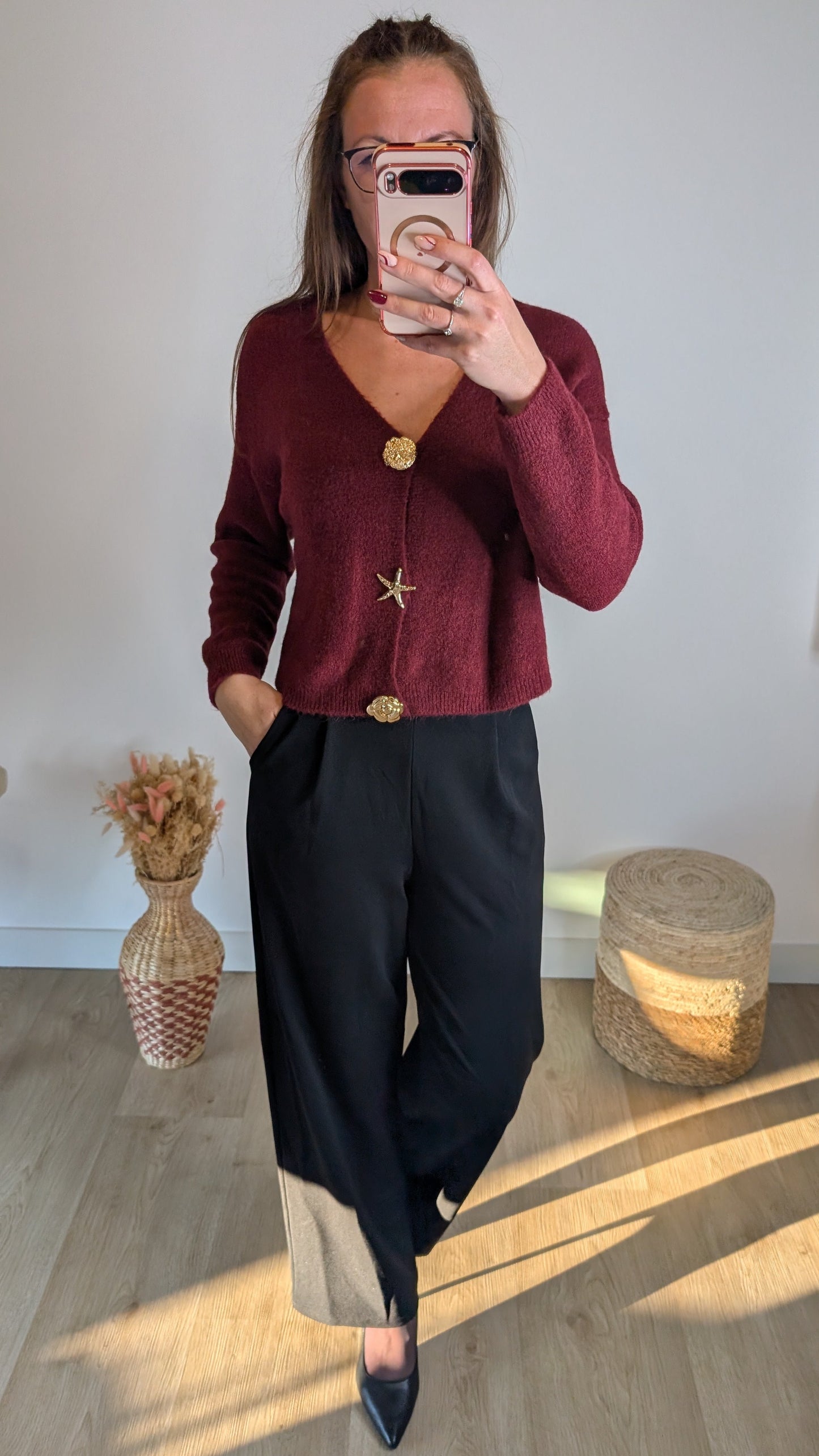 Gilet Laure Bordeaux