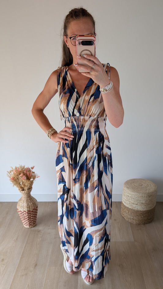 Robe Malya Marron/Bleu marine