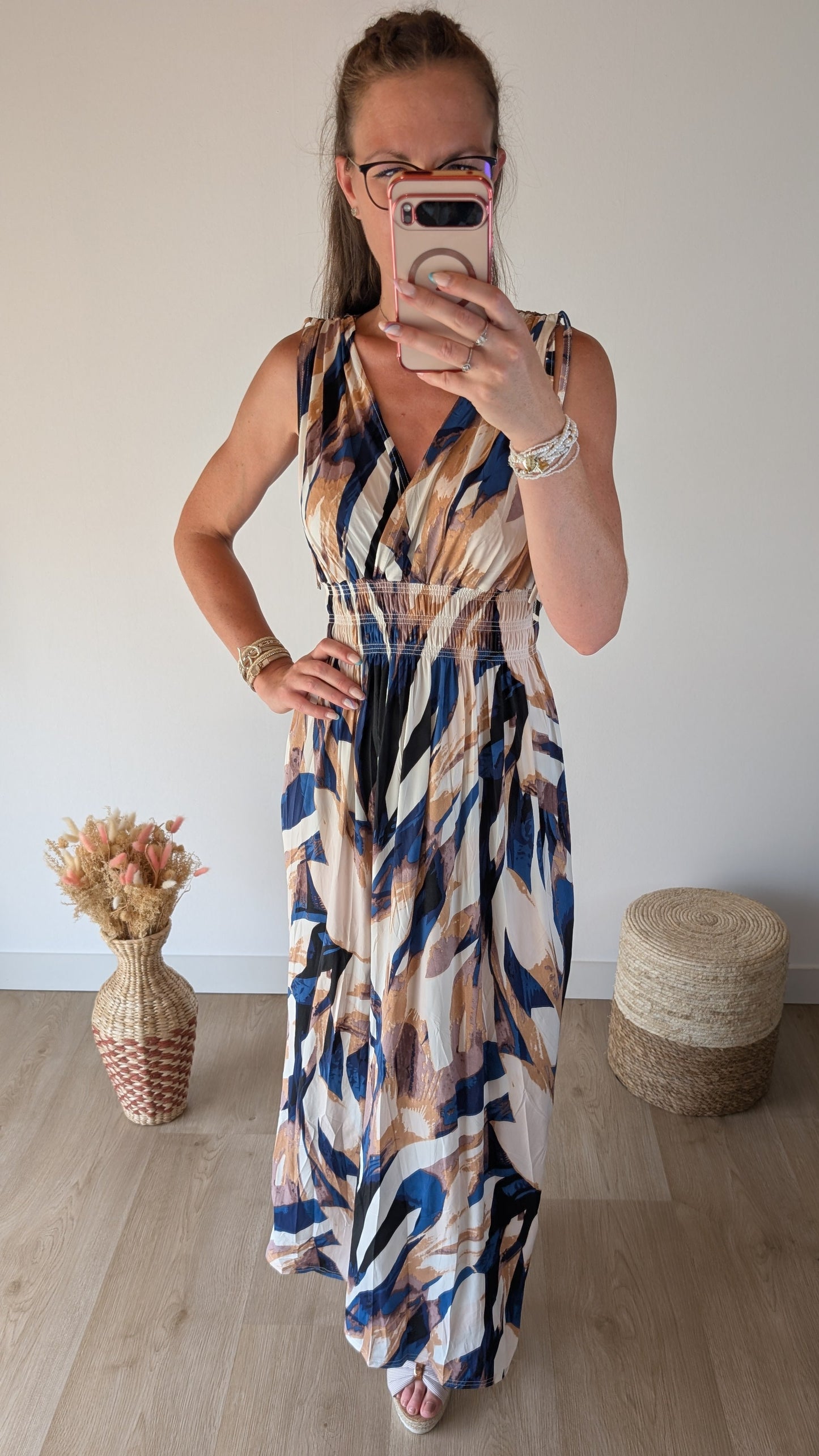 Robe Malya Marron/Bleu marine