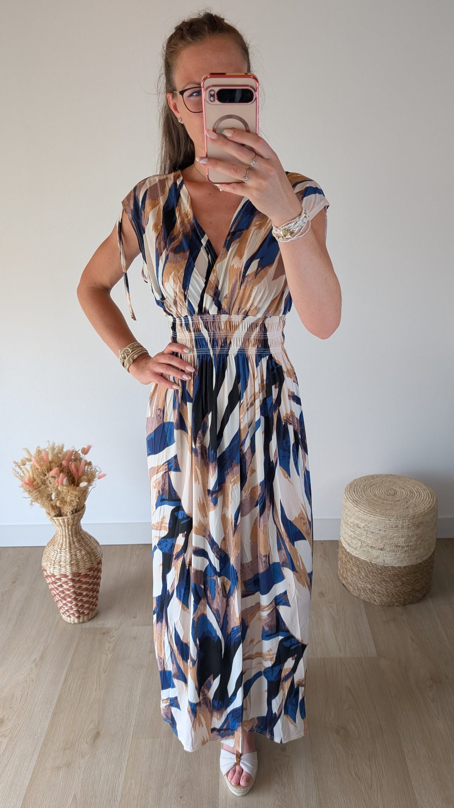 Robe Malya Marron/Bleu marine