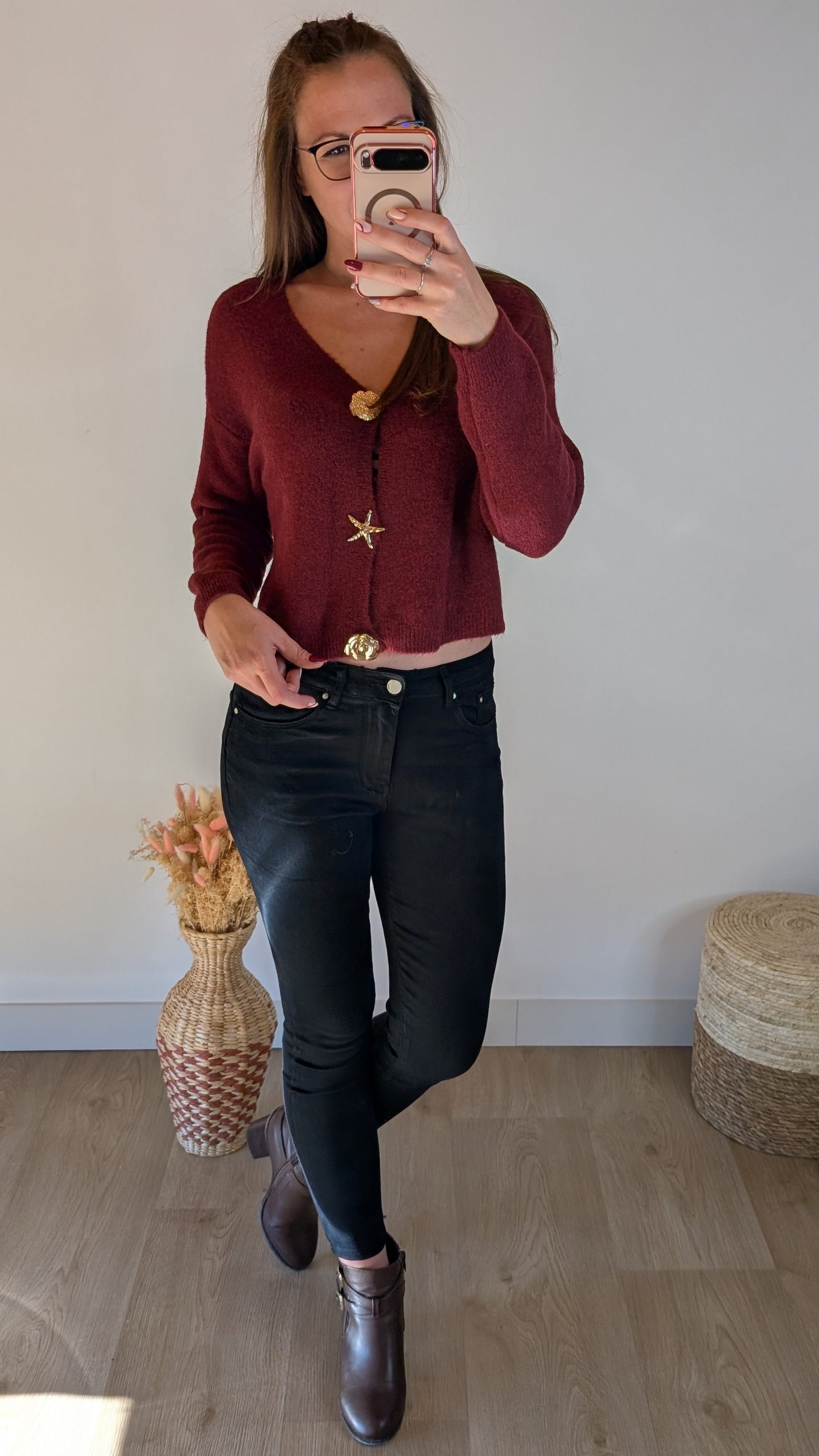 Gilet Laure Bordeaux