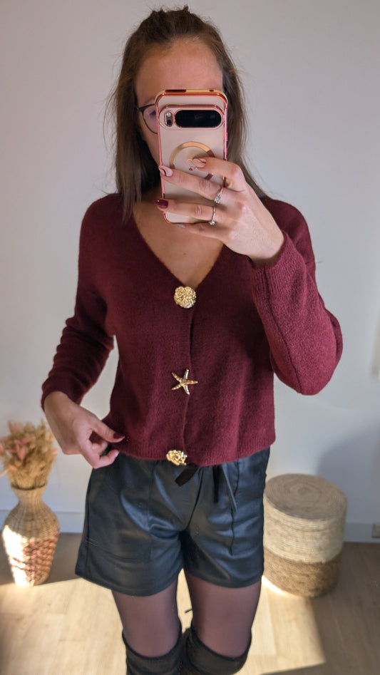 Gilet Laure Bordeaux